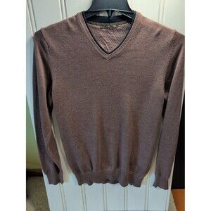 MCL Men’s Fine-Knit V-Neck Sweater - Brown - Size Medium